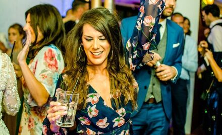 Woman Dancing at Christmas Party