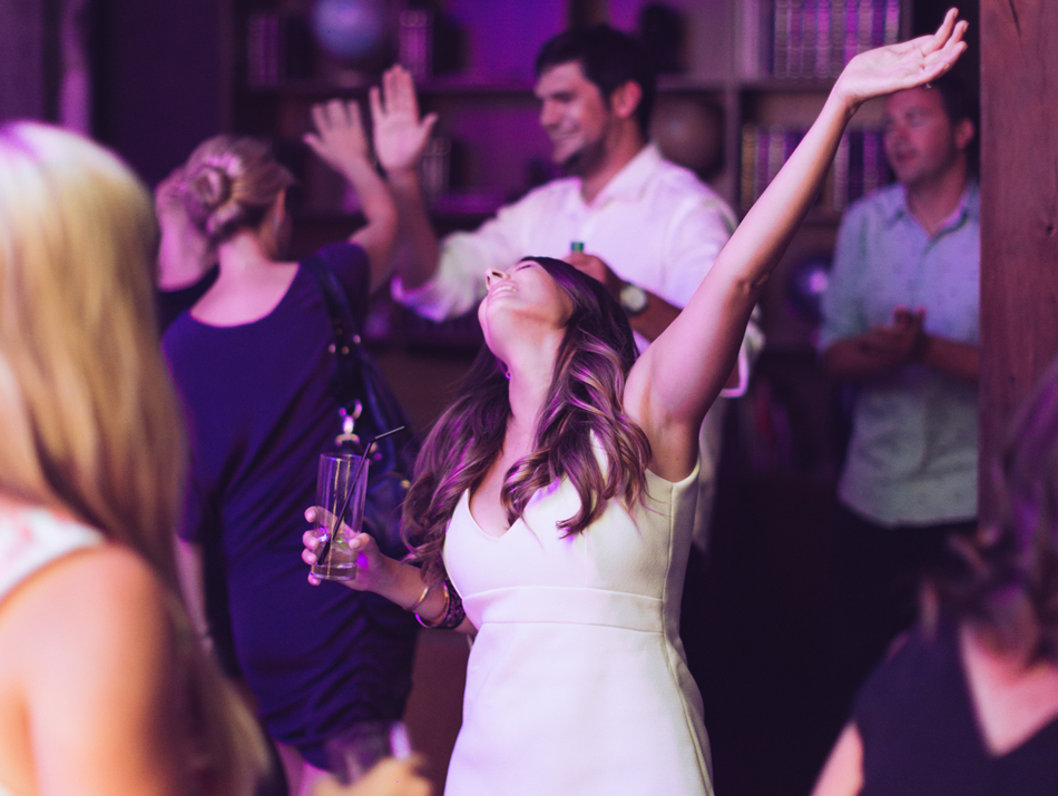 Women dancing at a corporate event