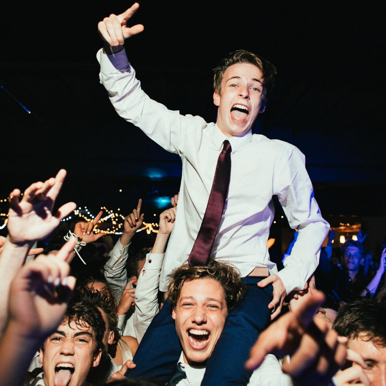 Students dancing at school ball